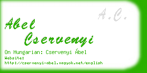 abel cservenyi business card